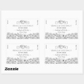 Zwart-wit logo Bloemen Kaars Label (Vel)