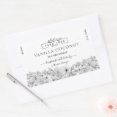 Zwart-wit logo Bloemen Kaars Label (Envelop)