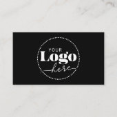 Zwart Wit Logo Foto QR Code Visitekaartje (Voorkant)