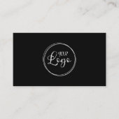 Zwart-wit Logo Minimalistische QR-code Visitekaartje (Voorkant)