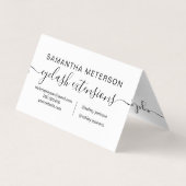 Zwart wit logo naam wimper extensions aftercare visitekaartjes (Achterkant)