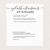Zwart wit logo naam wimper extensions aftercare visitekaartjes (Binnenkant ongevouwen)