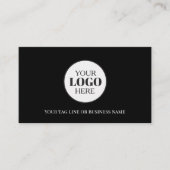 Zwart Wit Logo QR Code Eenvoudig Visitekaartje (Voorkant)