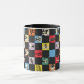 Zwart-wit LOONEY TUNES™ in kleurrijke checker Mok (Midden)