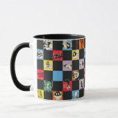 Zwart-wit LOONEY TUNES™ in kleurrijke checker Mok (Links)