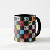 Zwart-wit LOONEY TUNES™ in kleurrijke checker Mok (Voorkant rechts)