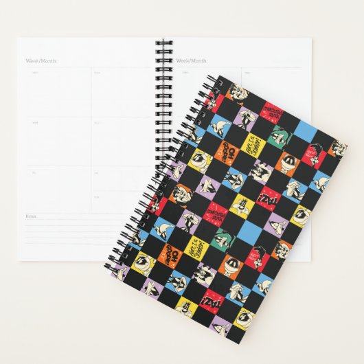 Zwart-wit LOONEY TUNES™ in kleurrijke checker Planner (Display)