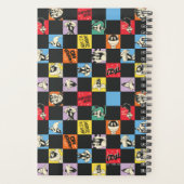 Zwart-wit LOONEY TUNES™ in kleurrijke checker Planner (Achterkant)