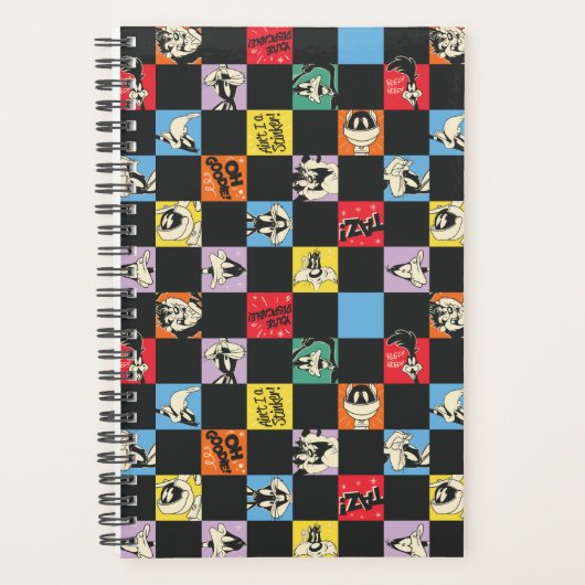 Zwart-wit LOONEY TUNES™ in kleurrijke checker Planner (Voorkant)