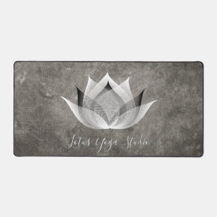 Zwart-wit Lotus Modern Uniek Yoga Grijs Zen Bureaumat
