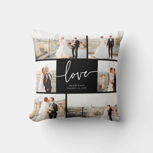 Zwart-wit Love Worpillow Kussen (Voorkant)