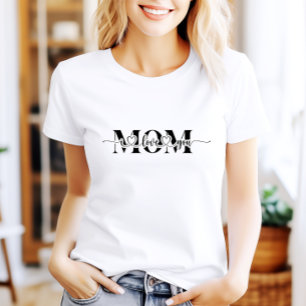 Zwart-wit Love You Mam Print T-shirt