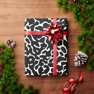 Zwart-wit luipaard huidpatroon cadeaupapier