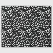 Zwart-wit luipaard huidpatroon cadeaupapier (Vlak)