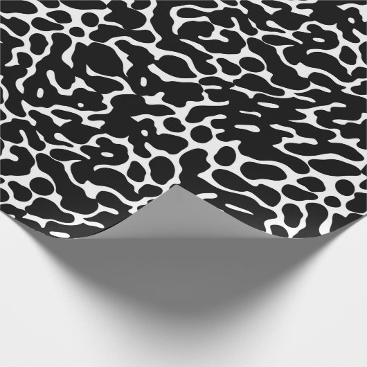 Zwart-wit luipaard huidpatroon cadeaupapier (Hoek)