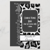 Zwart-wit luipaard print huwelijksprogramma programma (Voorkant / Achterkant)