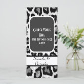 Zwart-wit luipaard print huwelijksprogramma programma (Staand voorkant)