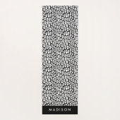 Zwart-wit luipaardprint gepersonaliseerd yogamat (Achterkant)