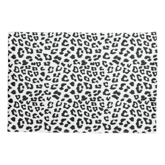 Zwart-wit luipaardprint kussensloop (Achterkant-Links)
