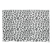 Zwart-wit luipaardprint kussensloop (Voorkant-Links)
