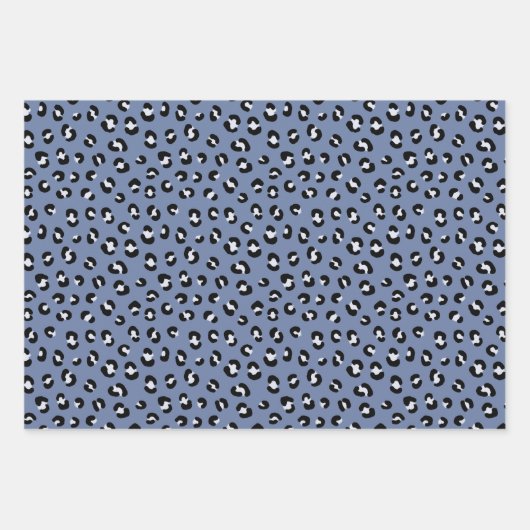 Zwart wit luipaardprintpatroon inpakpapier vel (Voorkant 3)