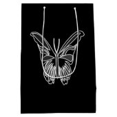 Zwart-wit Luna Moth Vlinder Medium Cadeauzakje (Achterkant)