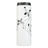 Zwart-wit luxe muzieknoot thermosbeker (Achterkant)