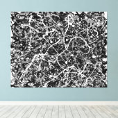 ZWART-WIT LXIX - Action schilderij -Abstract- Canvas Afdruk (Insitu (Houten vloer))