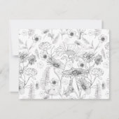 Zwart & wit madeliefje bloemontwerp Wees mijn brui Kaart (Achterkant)