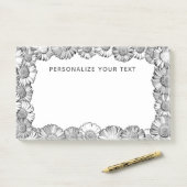 Zwart-wit madeliefjesrand mooi en leuk op maat gem post-it® notes (Op bureau)