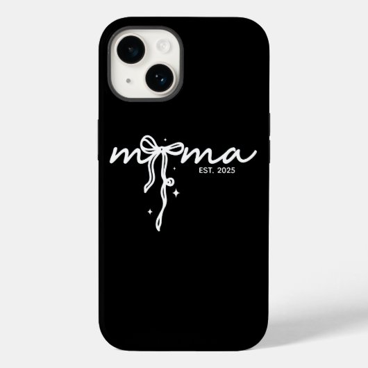 Zwart-wit Mama Est Gepersonaliseerd Case-Mate iPhone Case (Achterkant)