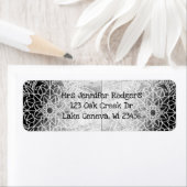 Zwart-wit Mandala Abstract Etiket (Insitu)