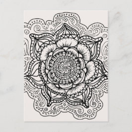 Zwart-wit Mandala Briefkaart
