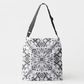 Zwart-wit Mandala Crossbody Tas (Achterkant)