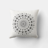 Zwart-wit Mandala Flower Design Sierkussen (Achterkant)