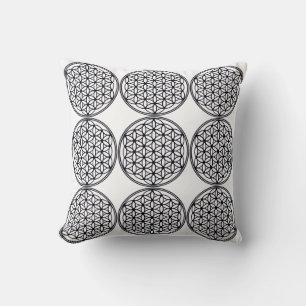 Zwart wit Mandala Geometric Pattern Pillow Kussen