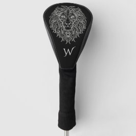 Zwart & Wit Mandala Leeuwenkop Monogram Initiaal Golfheadcover