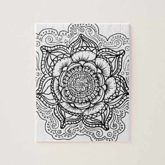 Zwart-wit Mandala Legpuzzel (Verticaal)