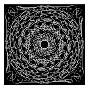 Zwart-wit mandala-ontwerp perfect poster