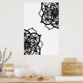 Zwart-wit Mandala Poster (Keuken)