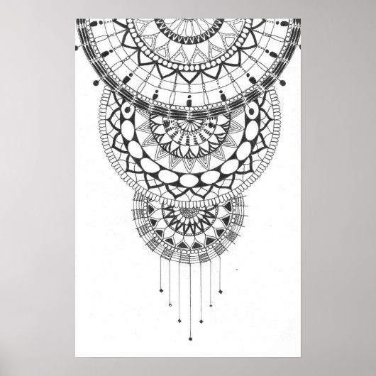 Zwart-wit mandala print (Voorkant)