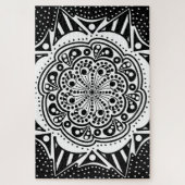 Zwart-wit Mandala Puzzle Legpuzzel (Verticaal)