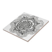 Zwart-wit Mandala Tegeltje (Zijkant)