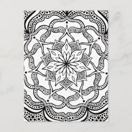 Zwart-wit Mandala Trippy Psychedelische Hippie Briefkaart