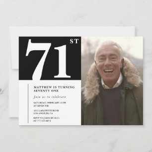 Zwart-wit mannen 71e verjaardag kaart