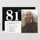 Zwart-wit Mannen 81ste verjaardag Kaart (Voorkant / Achterkant)