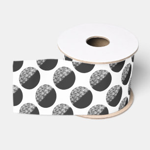 Zwart-Wit Many Moons Patroon Grosgrain Lint