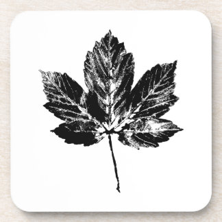 Zwart-wit Maple Leaf Print Bier Onderzetter
