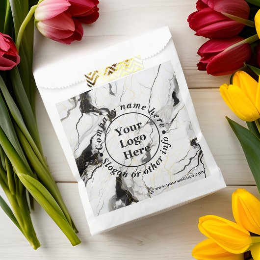 Zwart-wit marmer bedankzakje