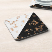 Zwart-wit marmer bier onderzetter (Linkerzijde)